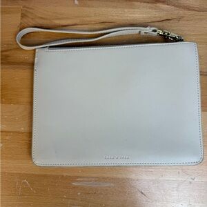 Lark & Ives Bone Vegan Leather Wristlet